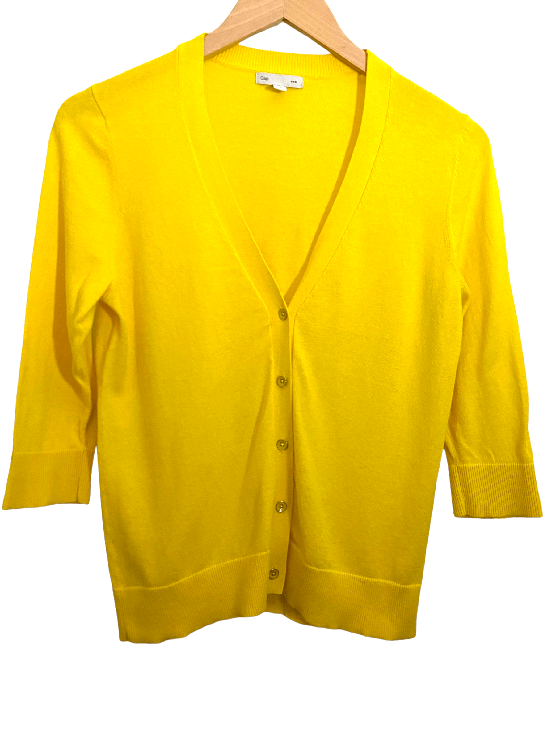 Bright Winter GAP yellow cardigan sweater