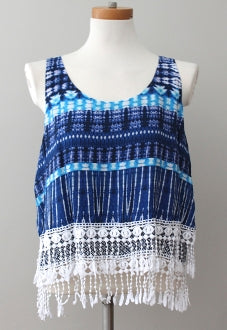 Bright Winter GREEN DRAGON contrast print tank