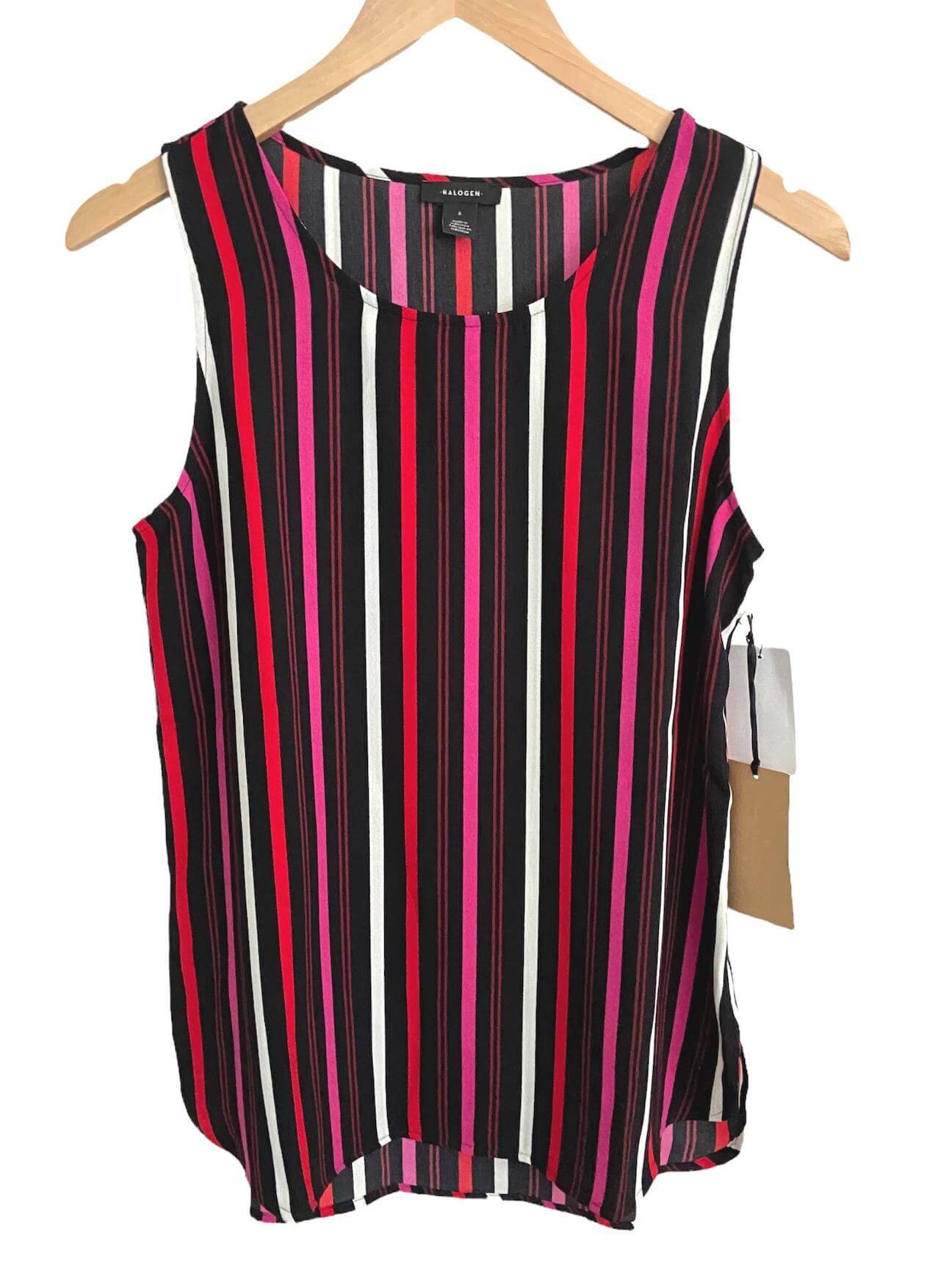 Bright Winter HALOGEN black pink red stripe top