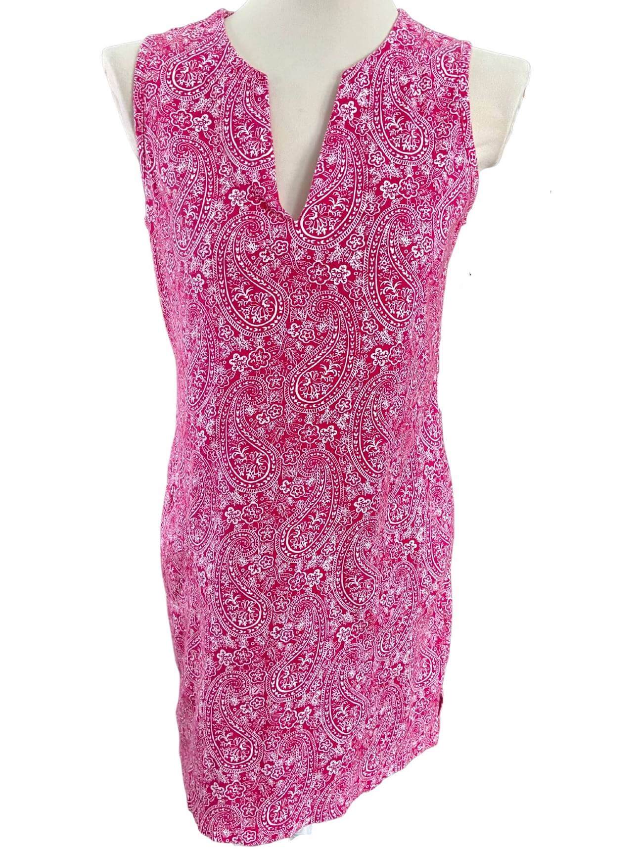 Bright Winter LANDS' END pink paisley tunic 