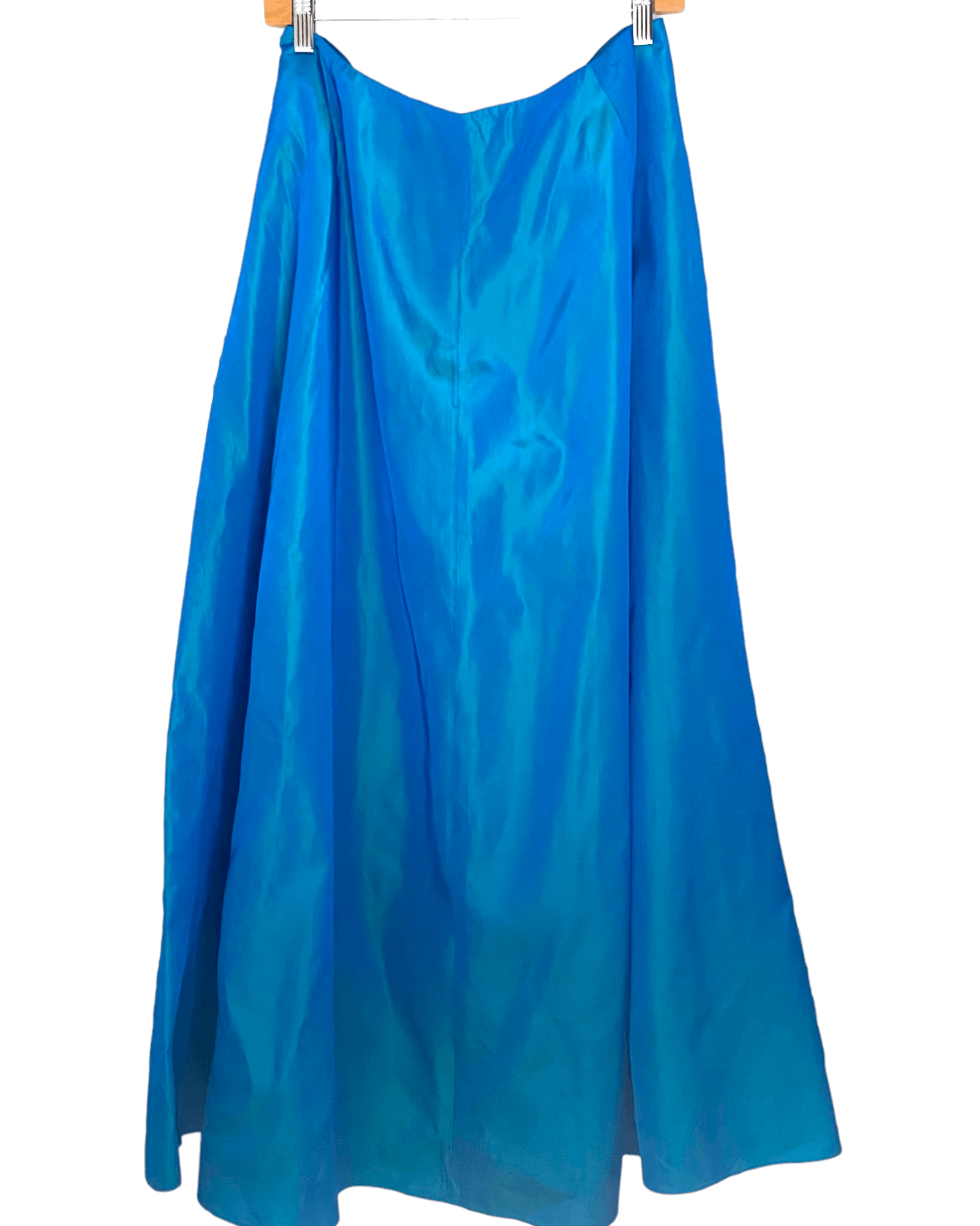Bright Winter LE CHATEAU peacock shimmer maxi skirt