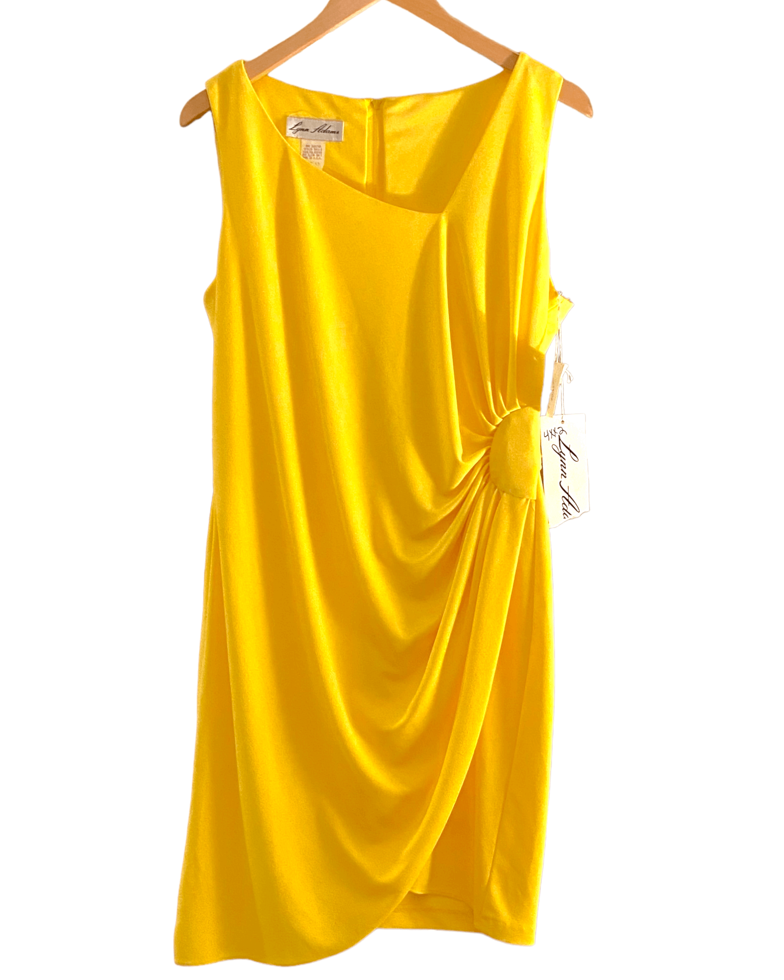 Bright Winter LYNN ADAMS vintage 1970's yellow sunburst sheath dress