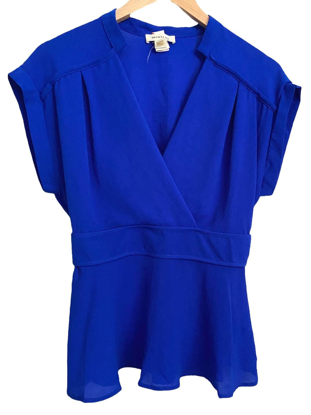 Bright Winter MONTEAU cobalt blue blouse