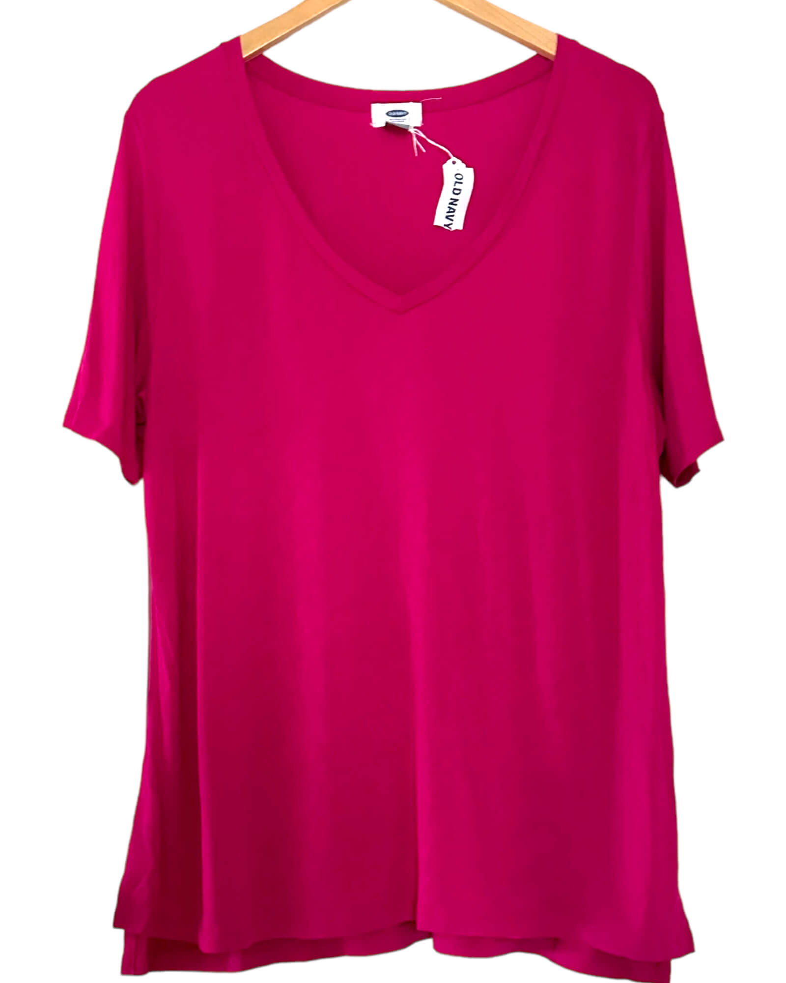 Bright Winter OLD NAVY hot pink v-neck tee t-shirt