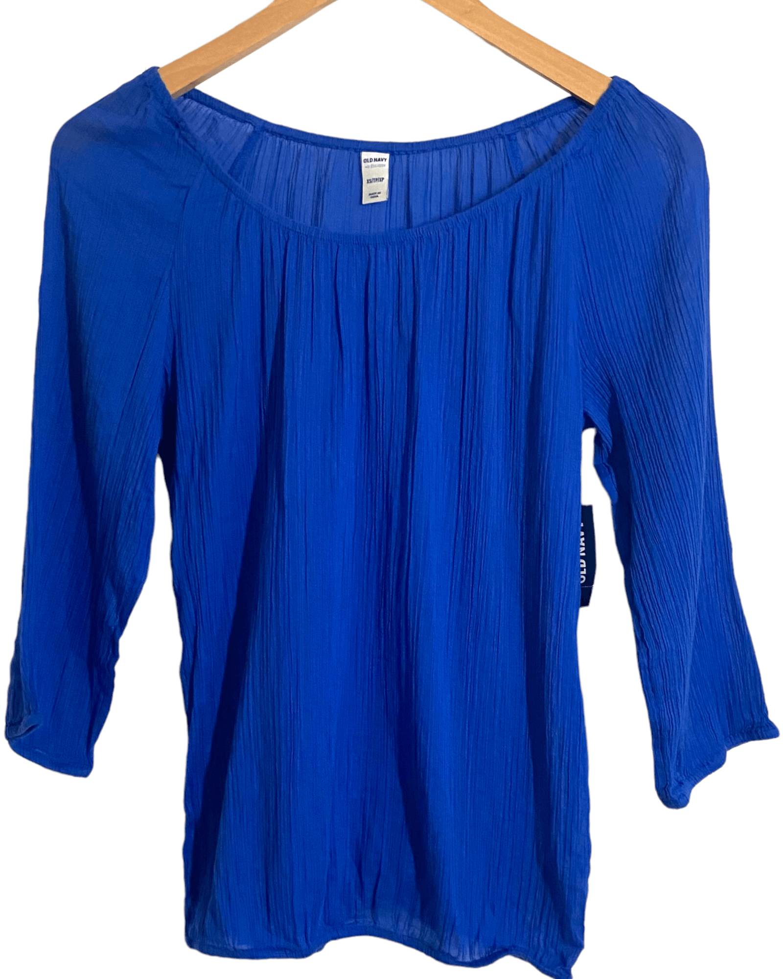 Bright Winter OLD NAVY royal blue peasant top