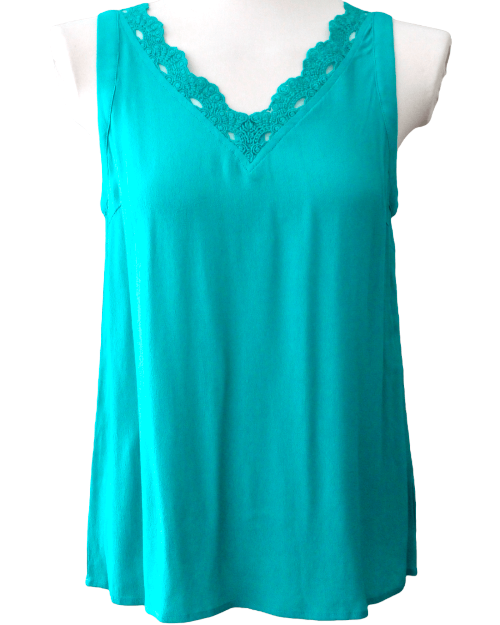 Bright Winter Teal Lace Blouse