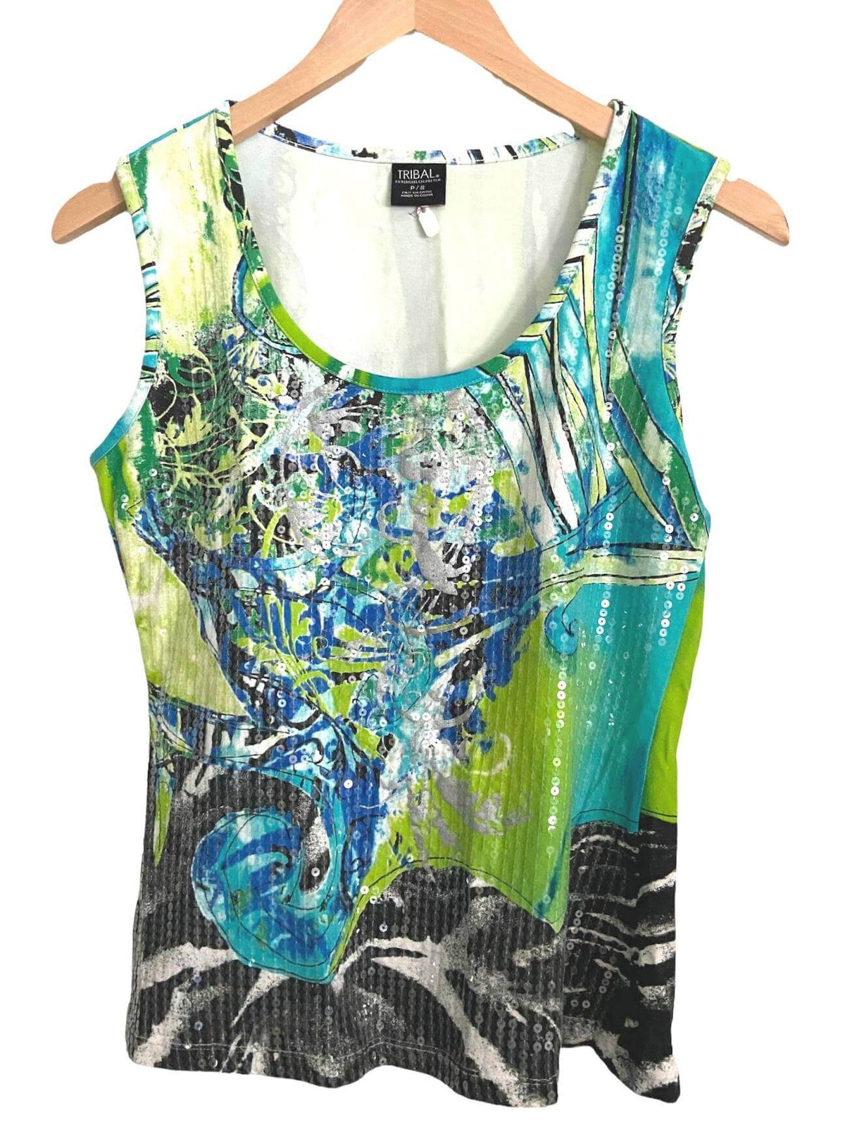 Bright Winter TRIBAL sequin tank top