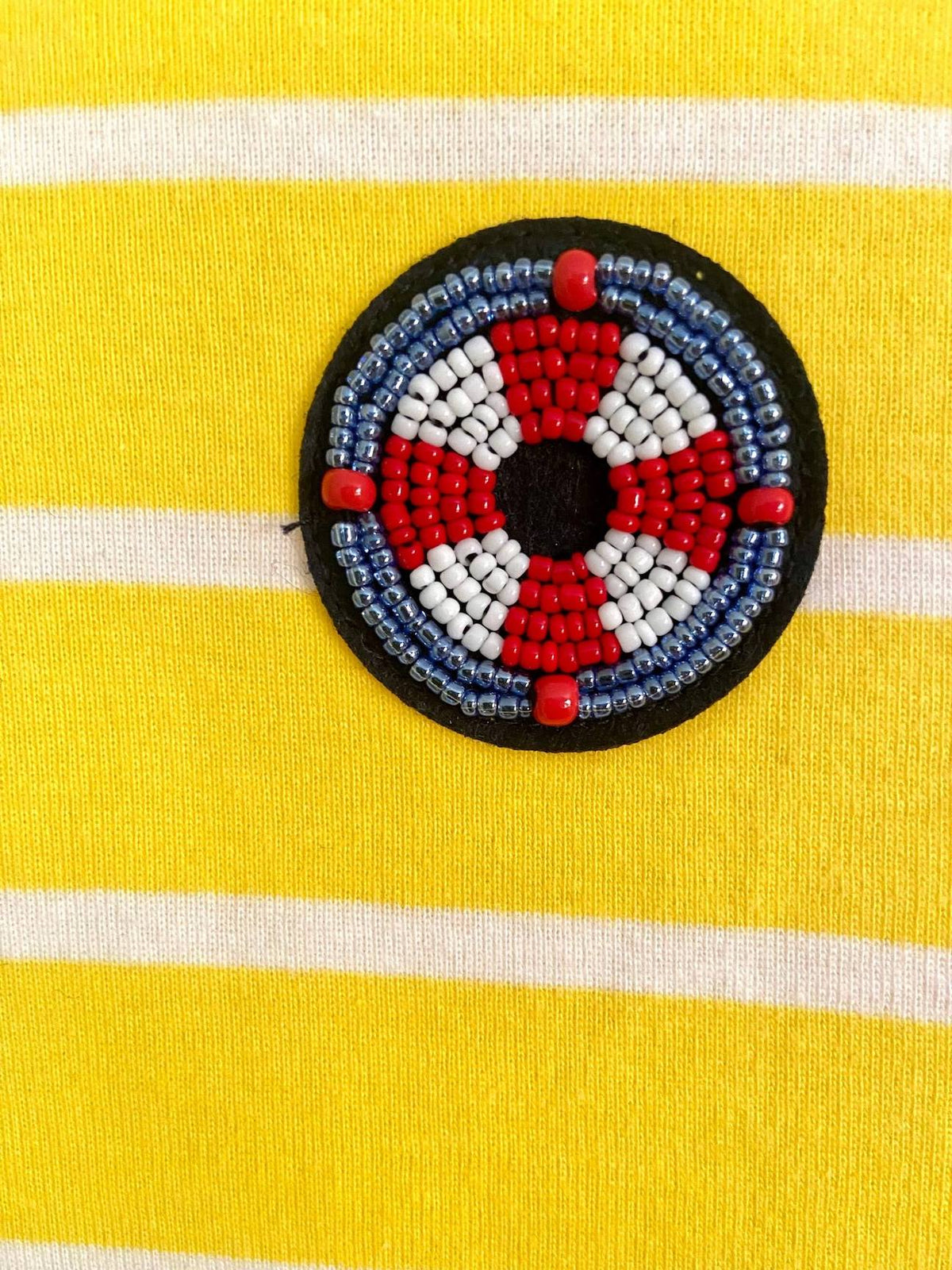 Bright Winter TALBOTS yellow striped nautical tee