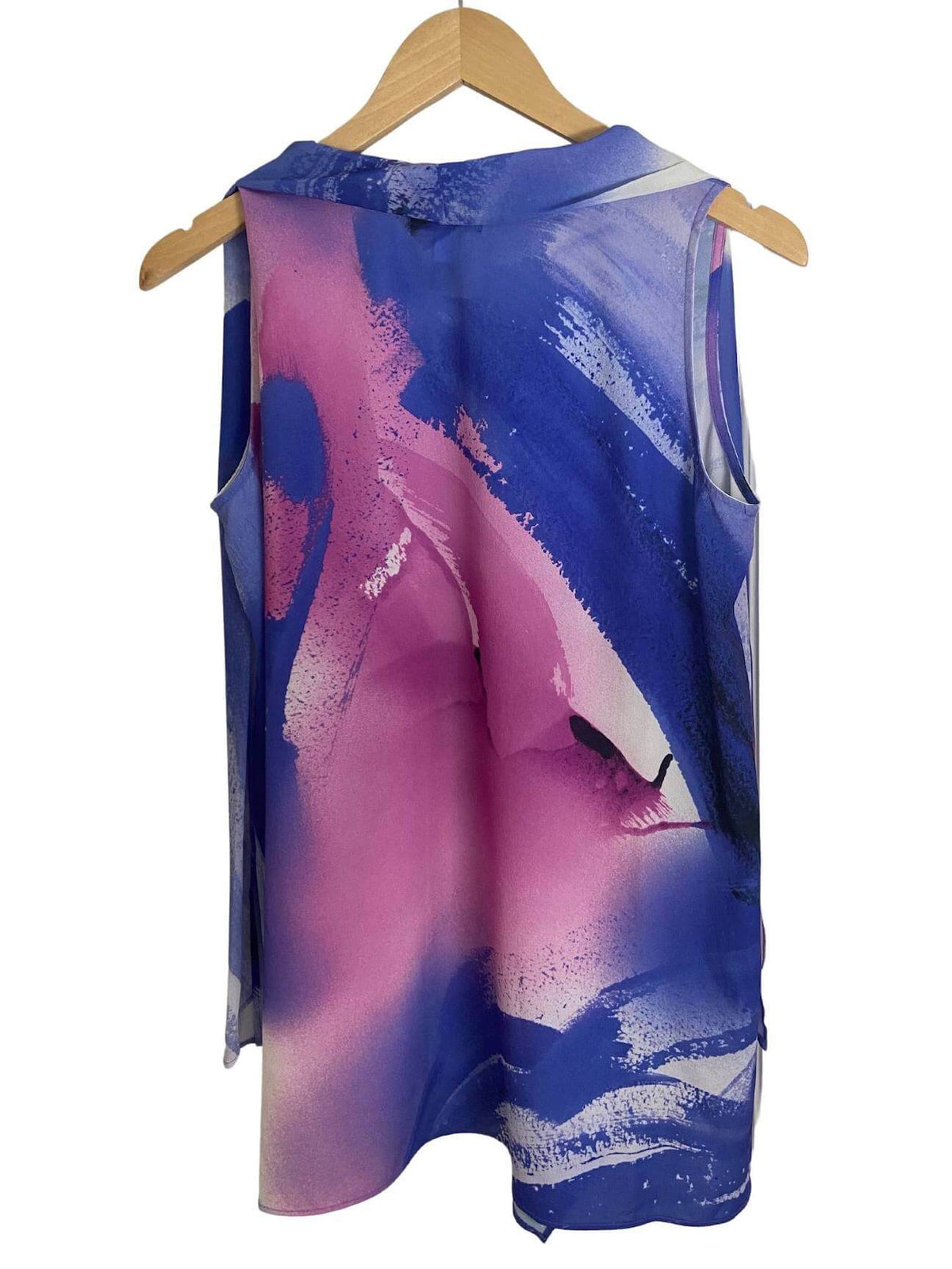 Cool Summer Alfani petite blue watercolor blouse 