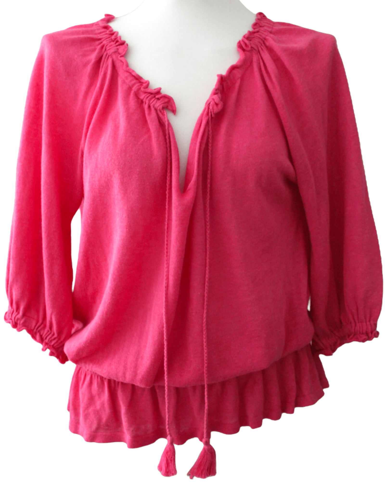 Cool Summer ANN TAYLOR LOFT pink ruffle sweater