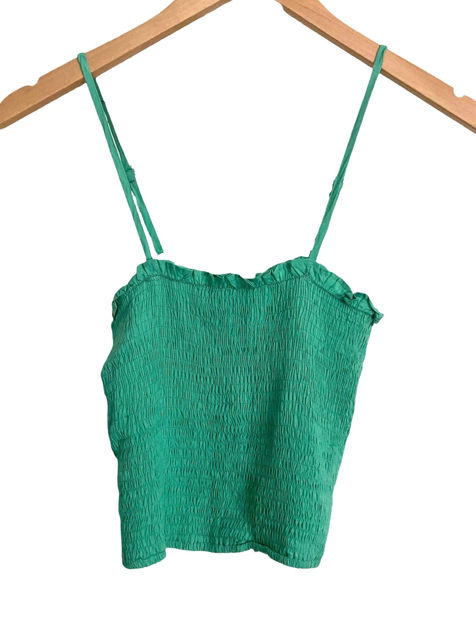 Cool Summer BOHO SOUL green smocked top