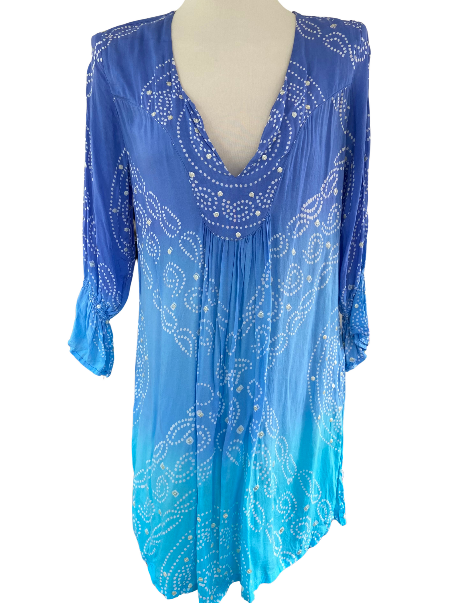 Cool Summer COOL CHANGE blue white print tunic