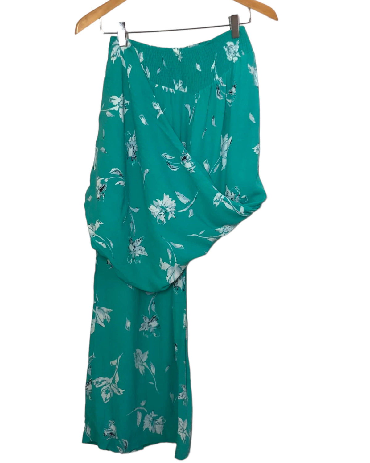 Cool Summer FREE PEOPLE aqua floral pant crop top set