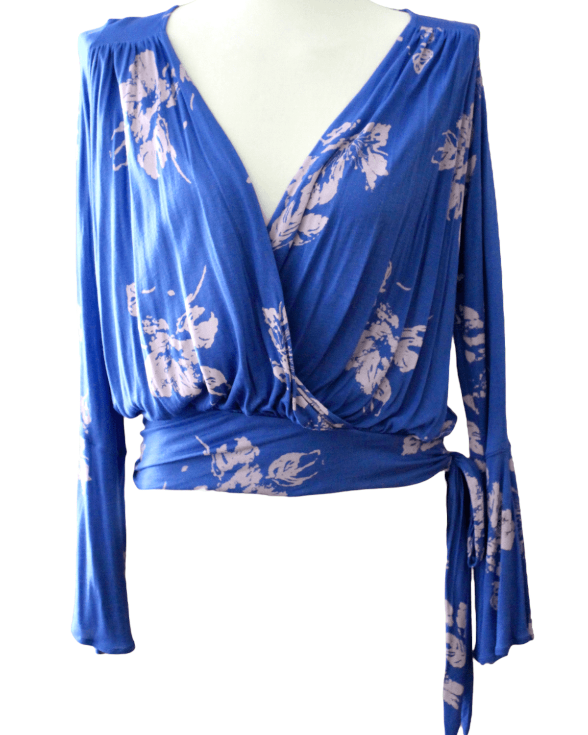 Cool Summer FREE PEOPLE floral wrap blouse