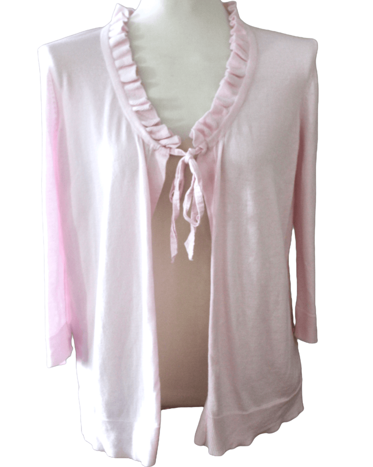 Cool Summer GAP pink ruffle tie cardigan