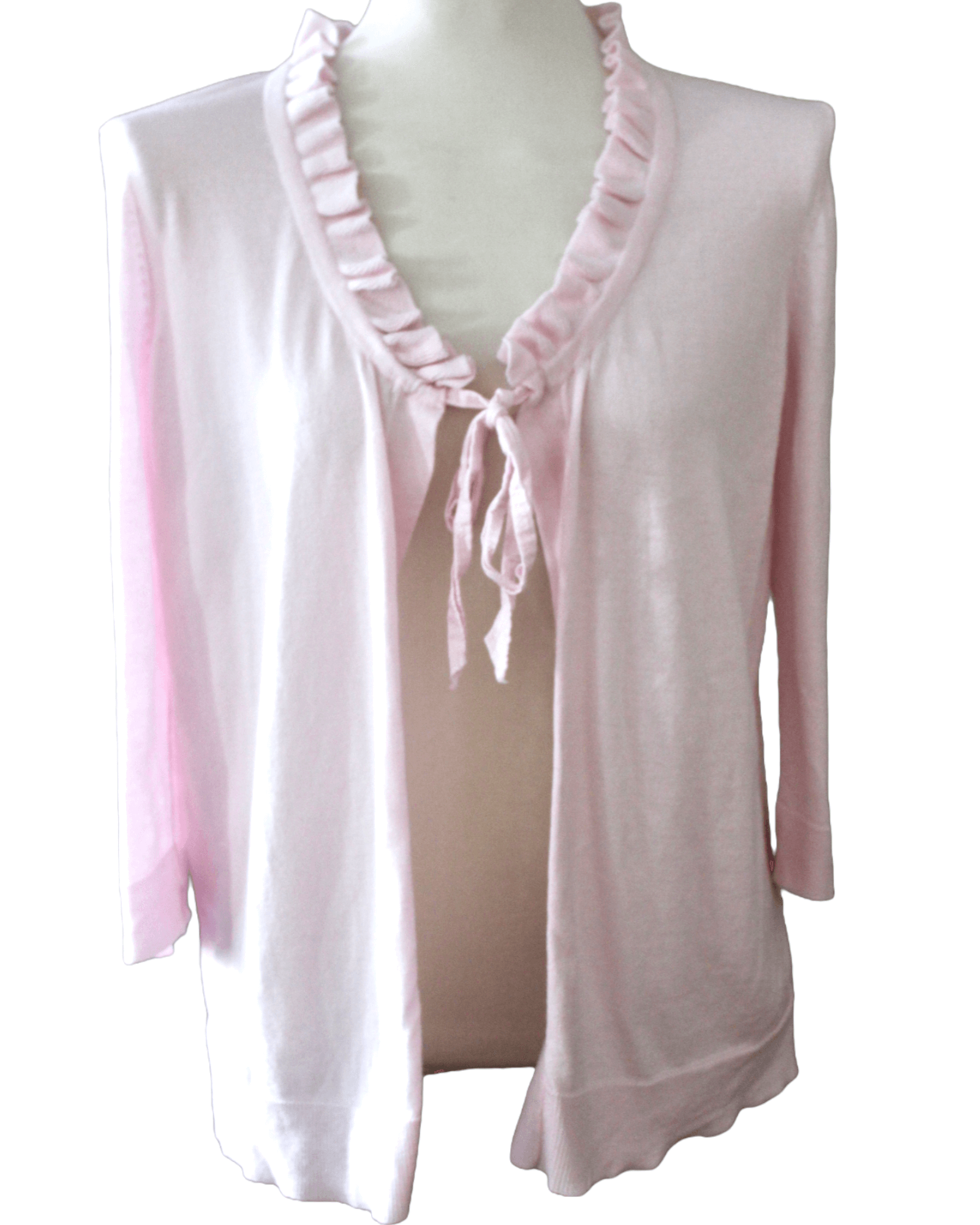 Cool Summer GAP pink ruffle tie cardigan