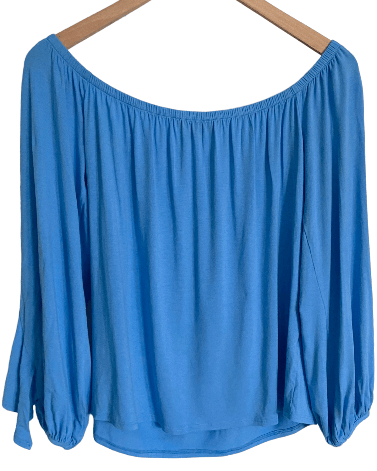 Cool Summer JAMES &amp; JOY blue ruffle knit blouse