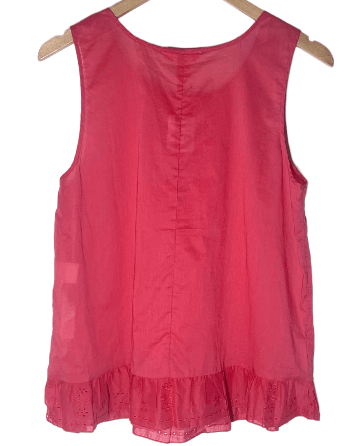 Cool Summer JOE FRESH sleeveless red eyelet ruffle top