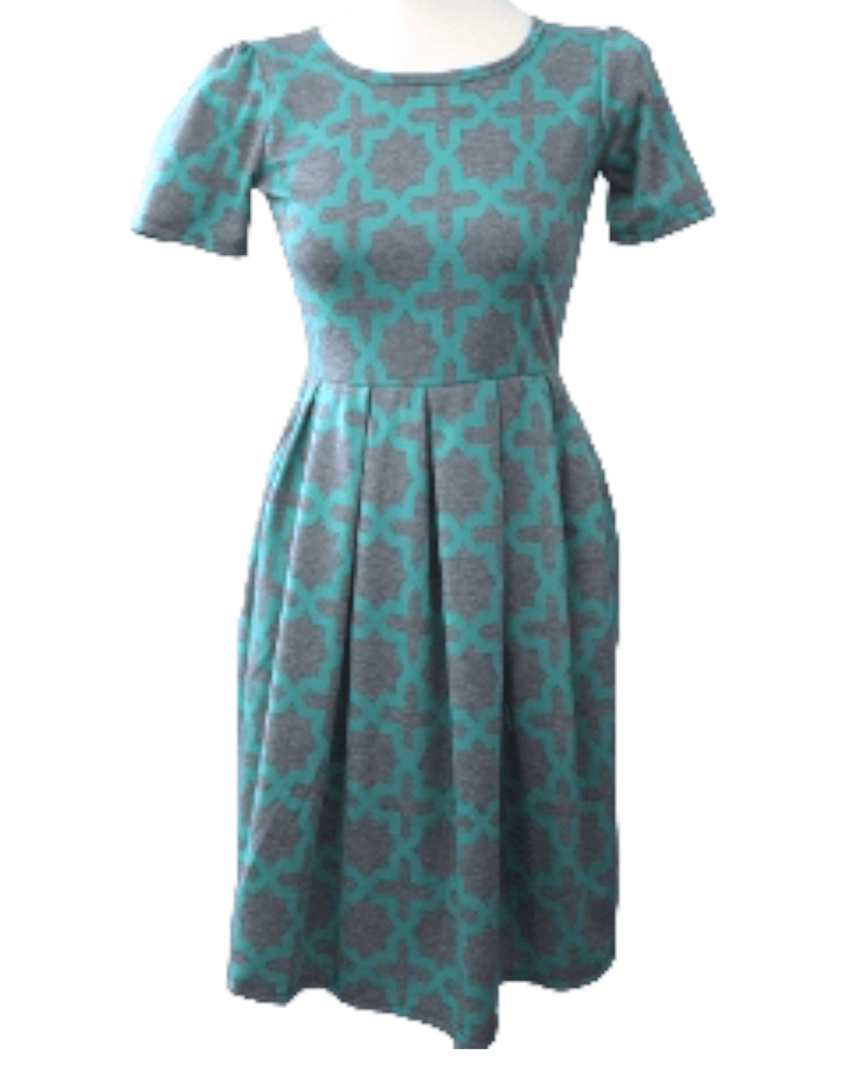 Cool Summer LULAROE aqua gray print dress