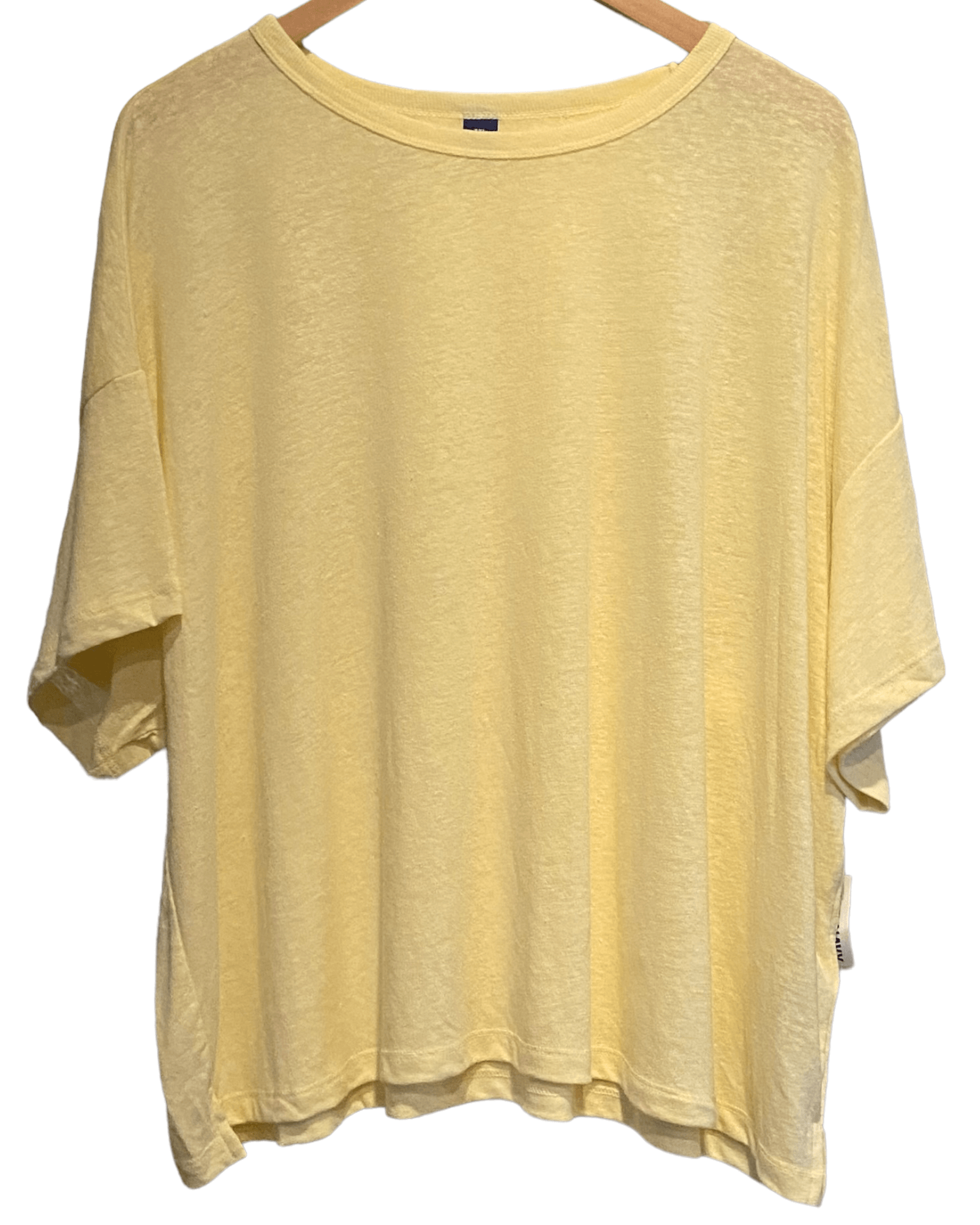Cool Summer OLD NAVY lychee yellow linen t-shirt