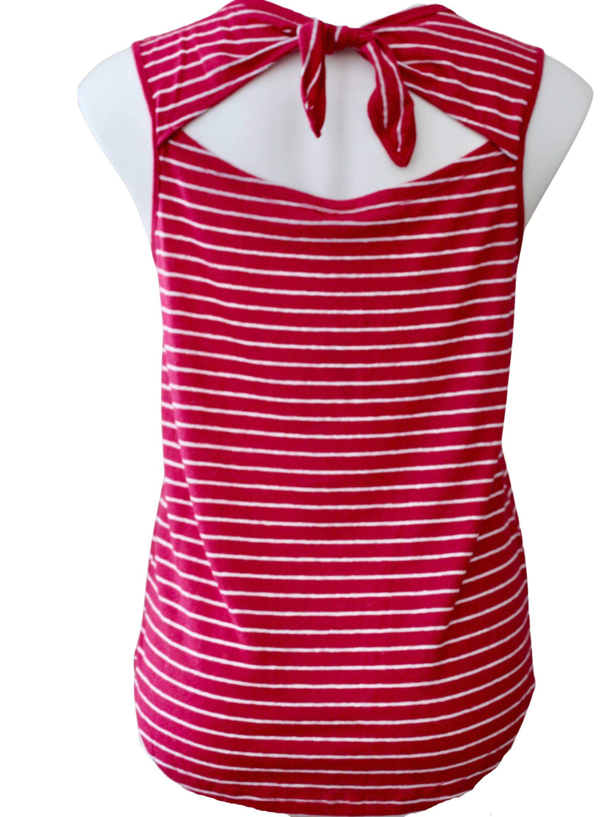 Cool Summer OLD NAVY raspberry stripe tie back top