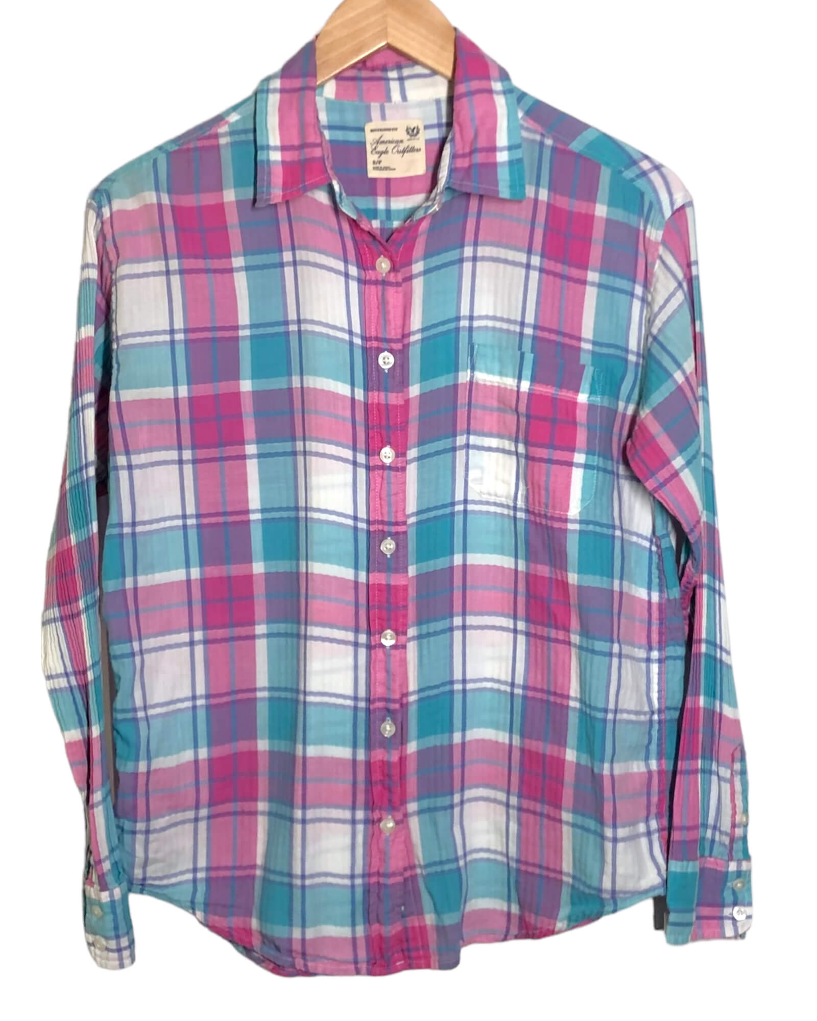 Cool Summer AMERICAN EAGLE plaid button down shirt