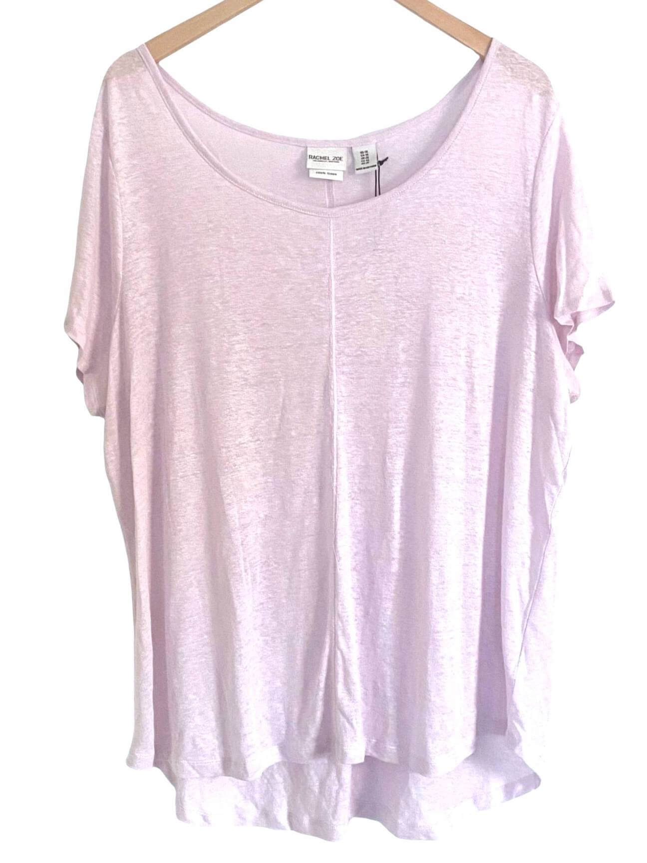 Cool Summer RACHEL ZOE pink linen tee
