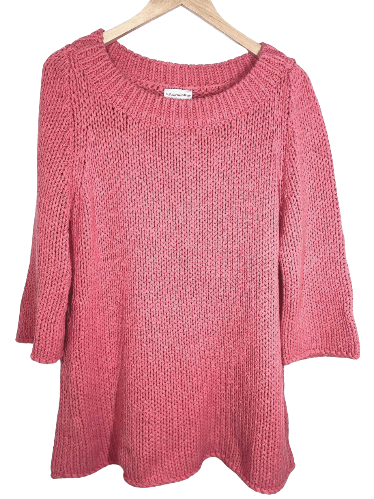 Cool Summer SOFT SURROUNDINGS pink chunky sweater