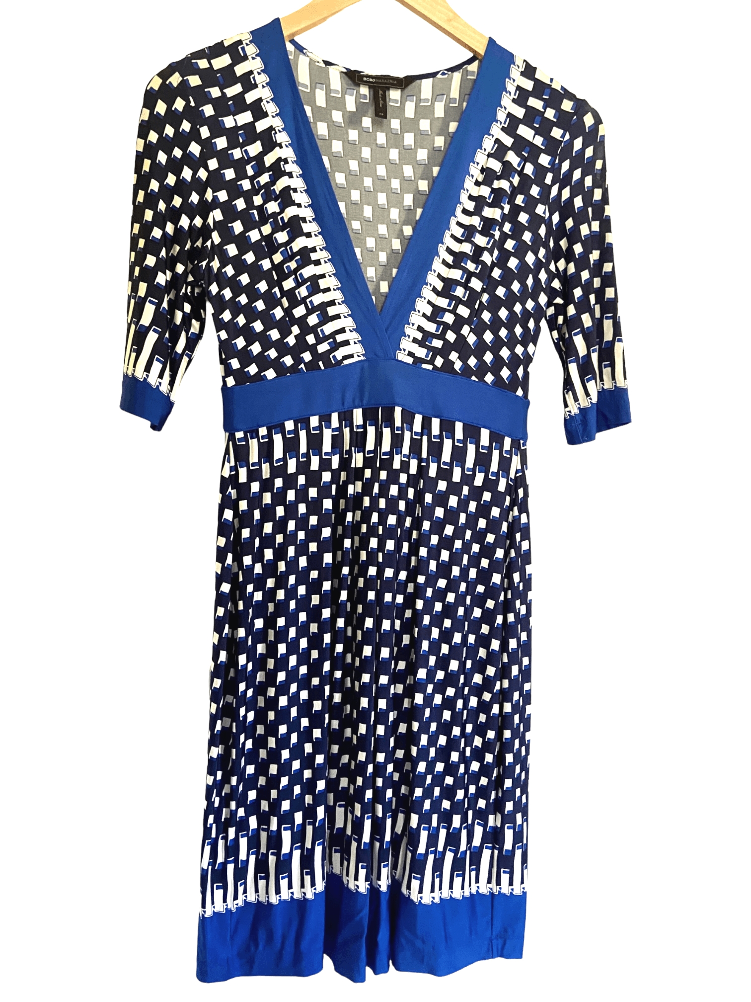 Cool Winter BCBGMAXAZRIA geometric print dress