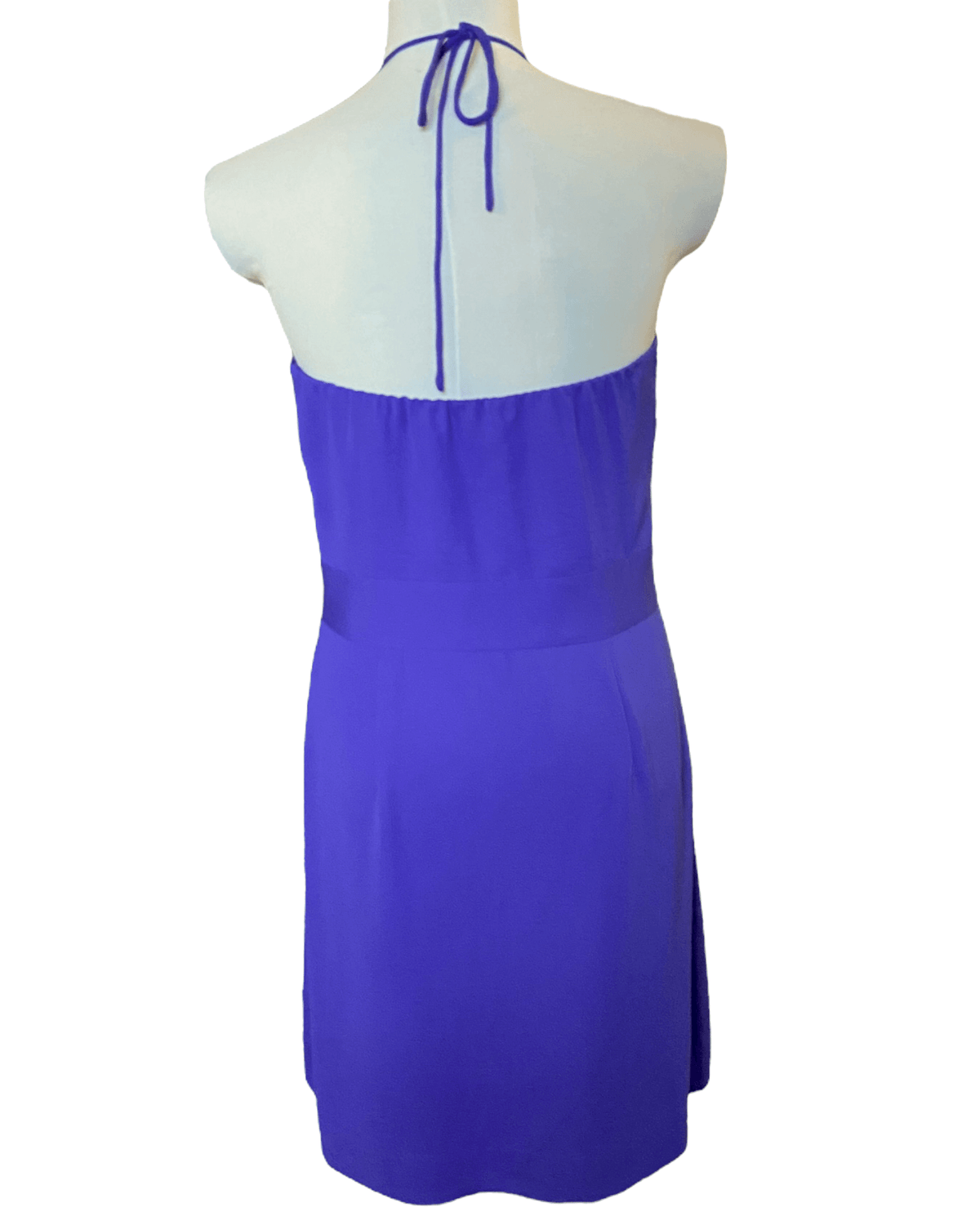 Cool Winter BANANA REPUBLIC violet purple tuxedo pleated halter cocktail dres