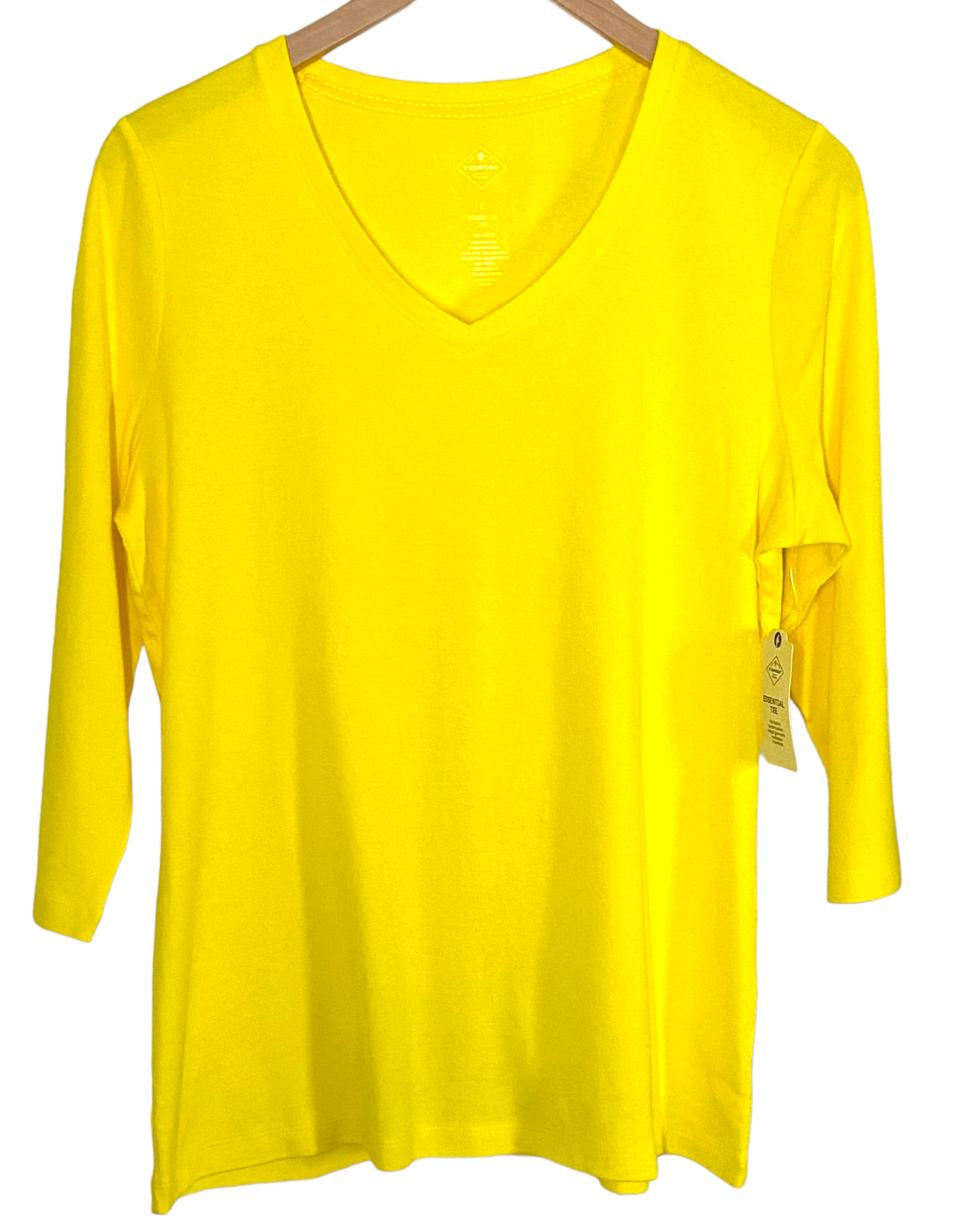 Cool Winter ST JOHN'S BAY blazing yellow v-neck tee