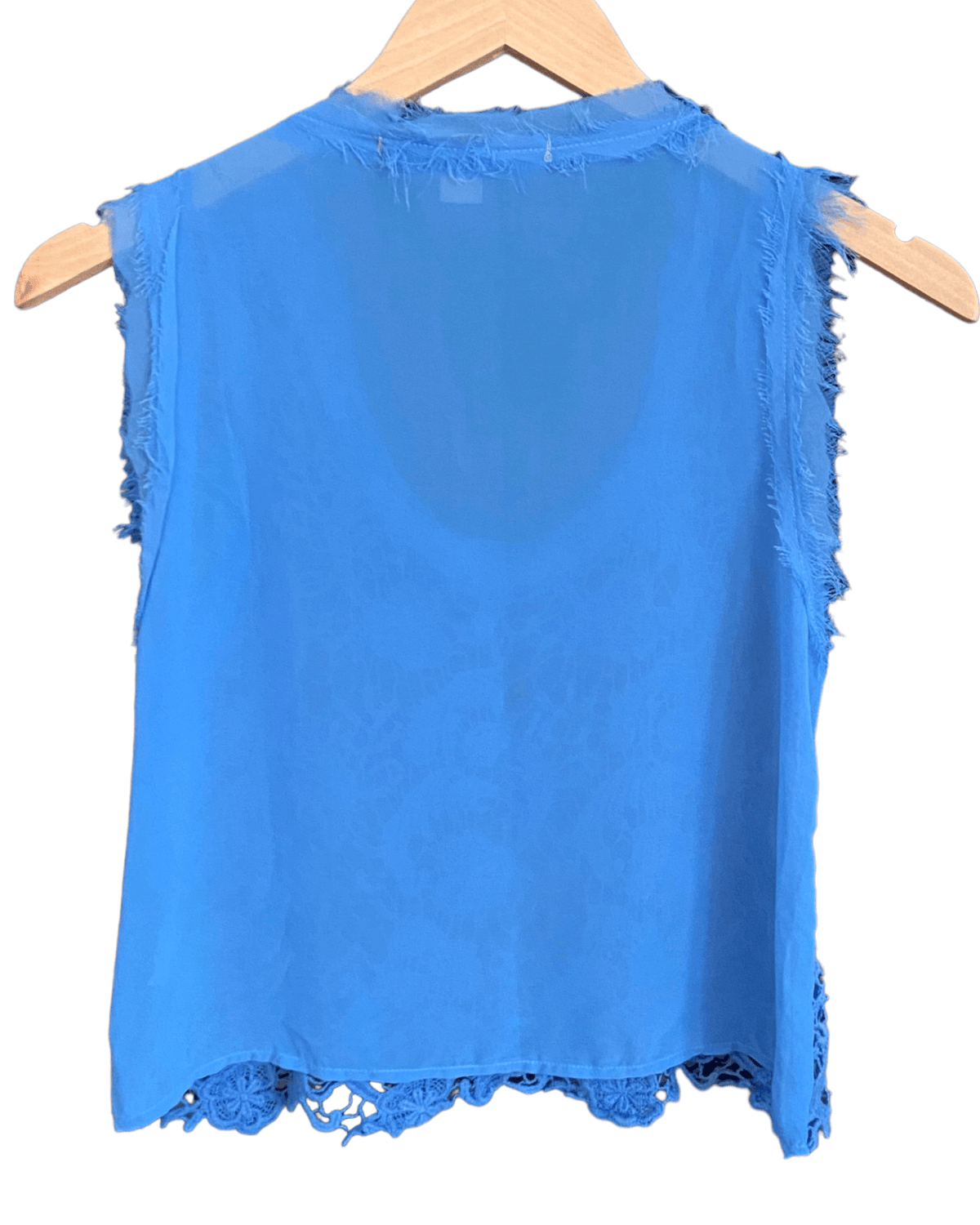 Cool Winter REBELLIOUS ONE crochet lace blue top