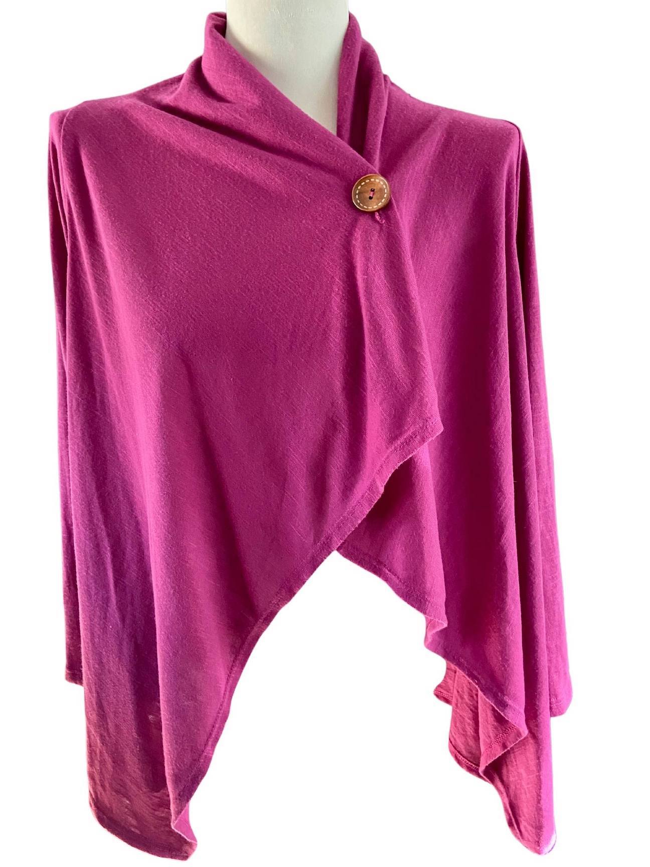 Cool Winter BOBEAU plum button cardigan drape