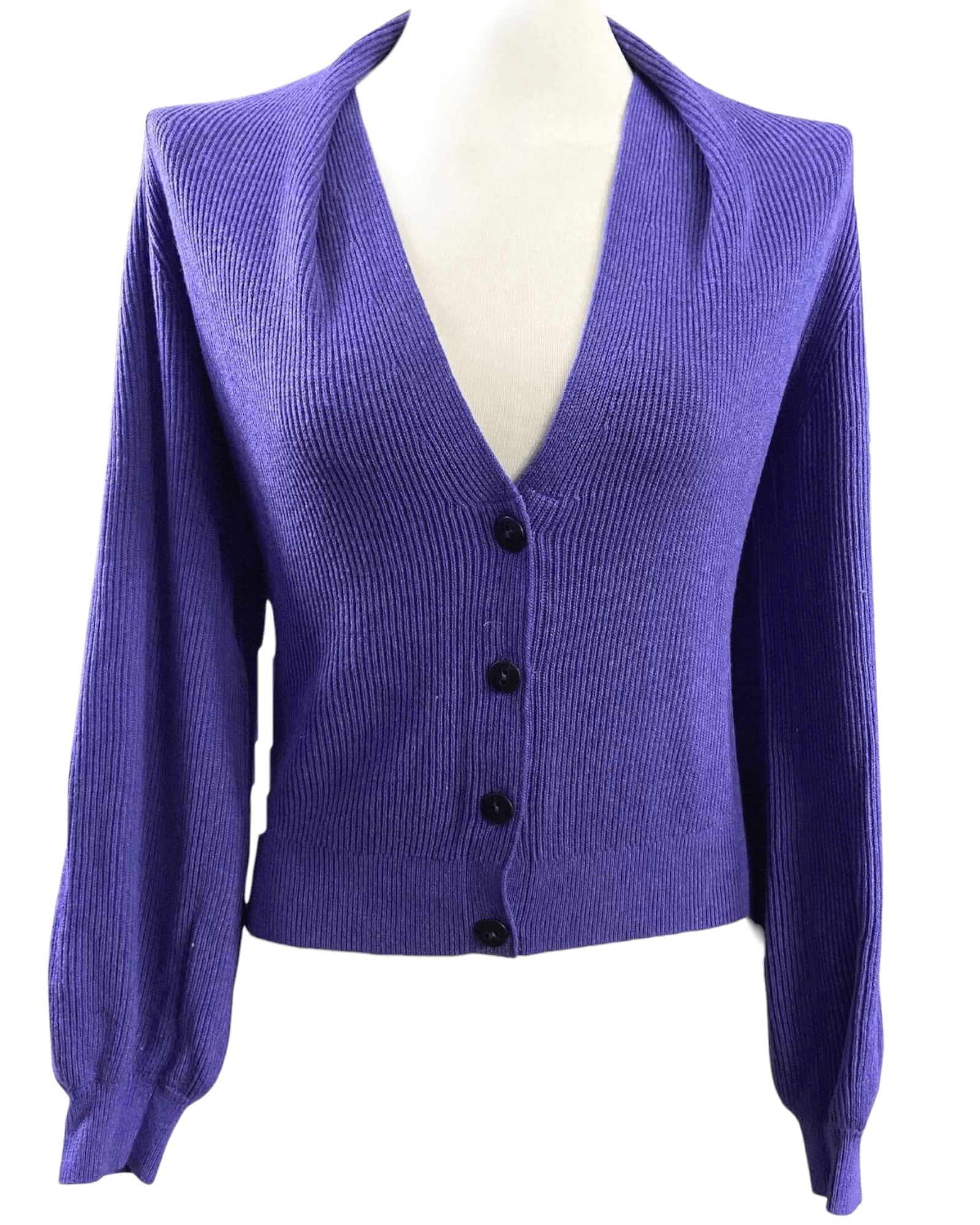 Cool Winter CABI purple cardigan sweater