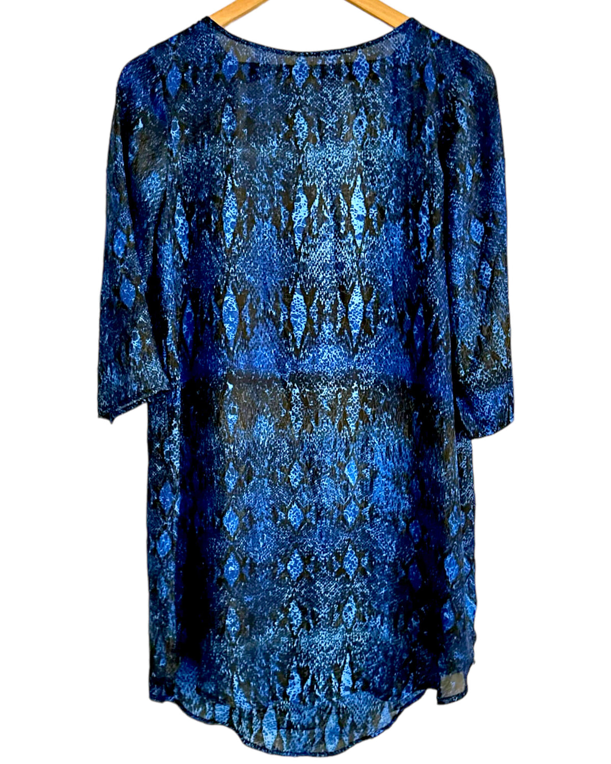 Cool Winter CUPCAKES AND CASHMERE blue and black python cutout back dress