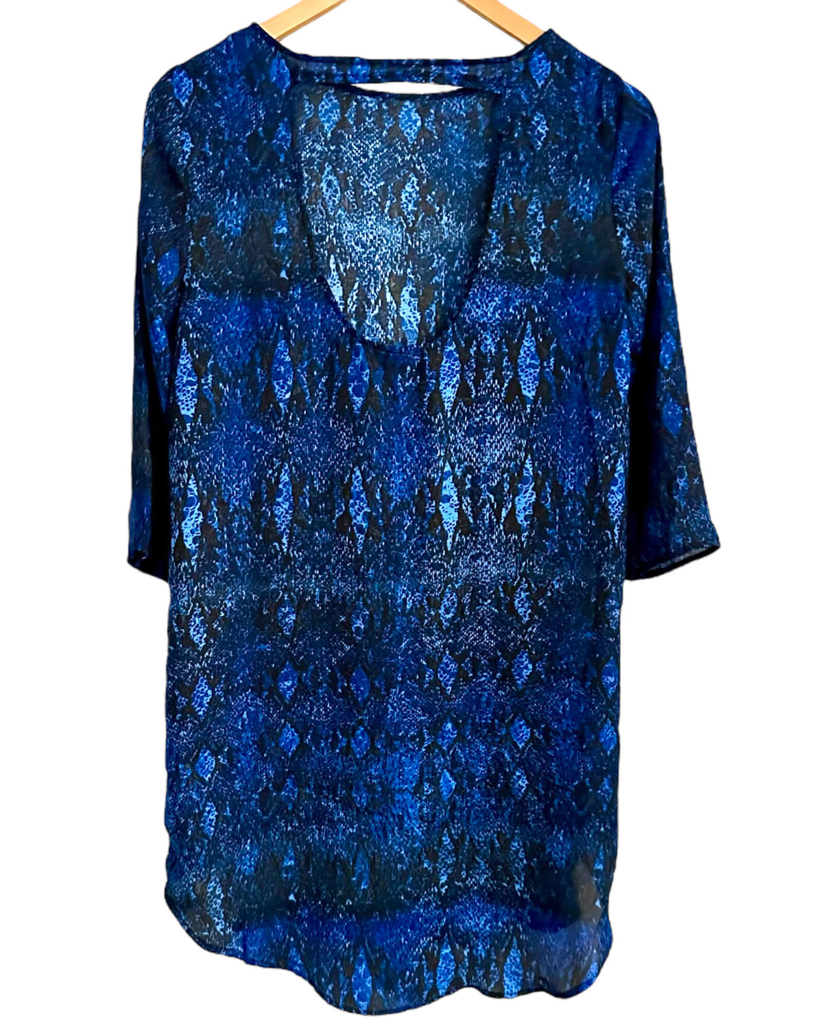 Cool Winter CUPCAKES AND CASHMERE python blue black cutout dress