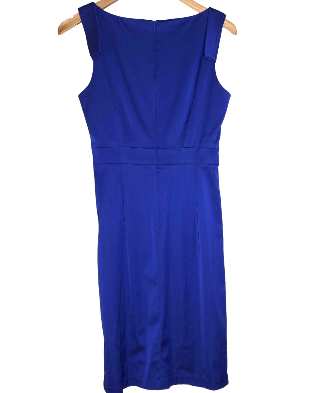 Cool Winter DONNA RICCO royal blue satiny sleeveless dress