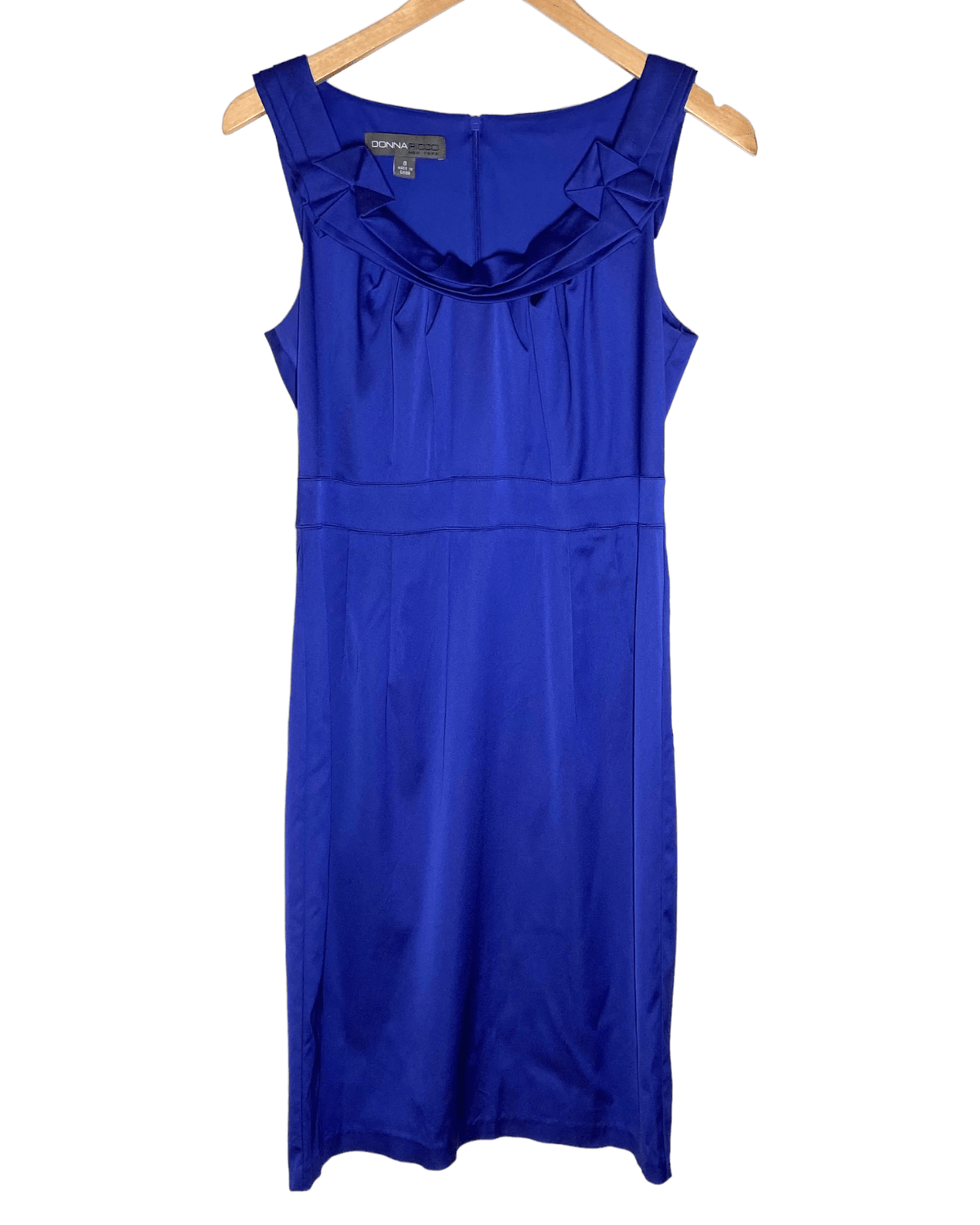 Cool Winter DONNA RICCO royal blue sleeveless dress