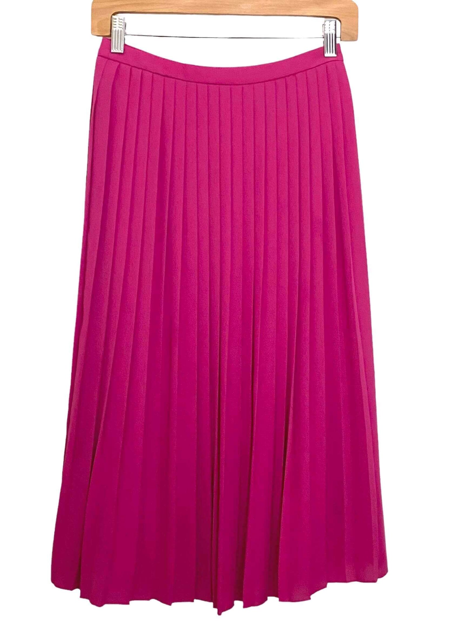 Cool Winter J.CREW brilliant rose pleated midi skirt