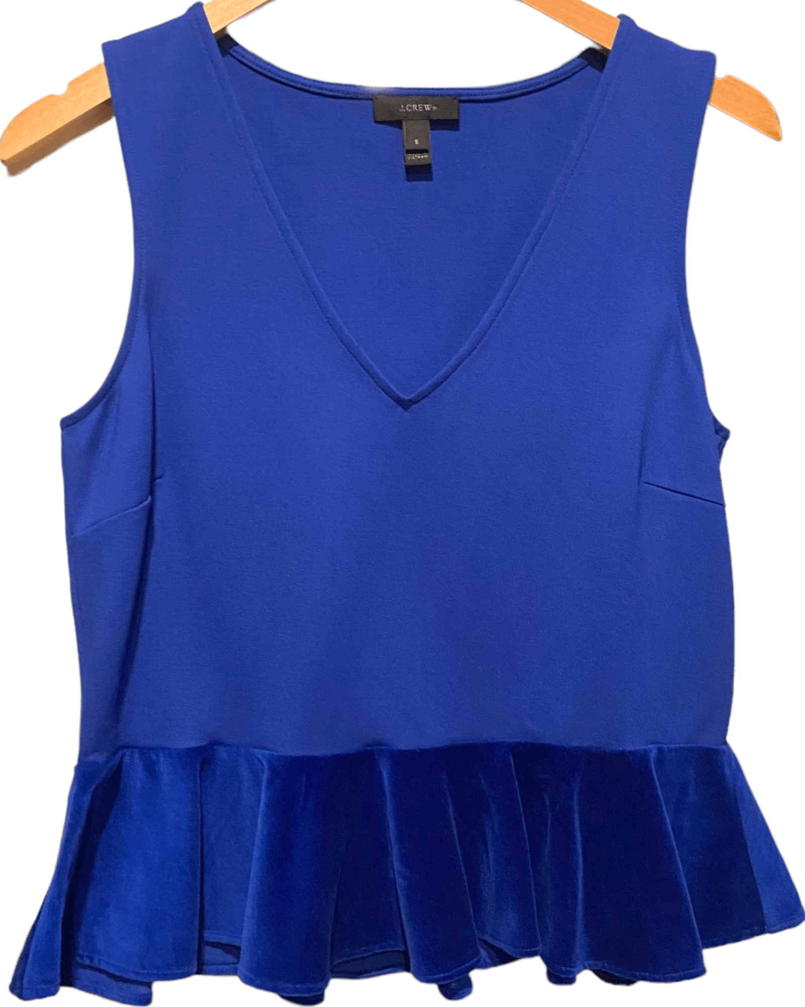 Cool Winter J.CREW cobalt velvet peplum top