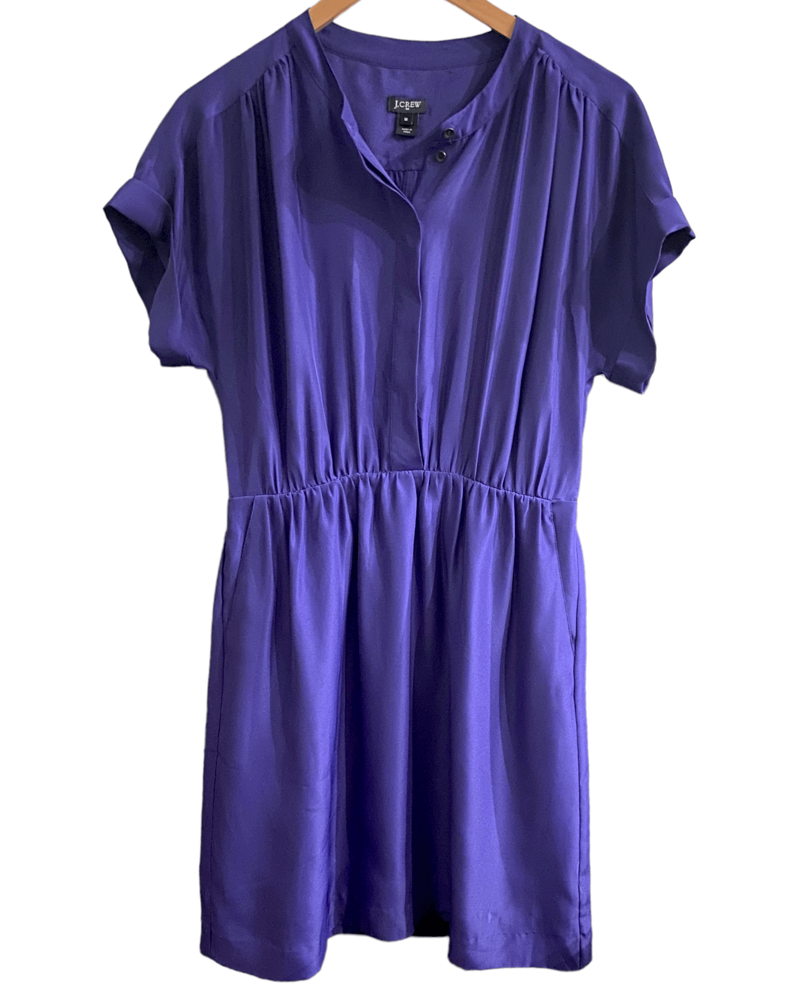 Cool Winter J.CREW royal purple button-down shirt dress