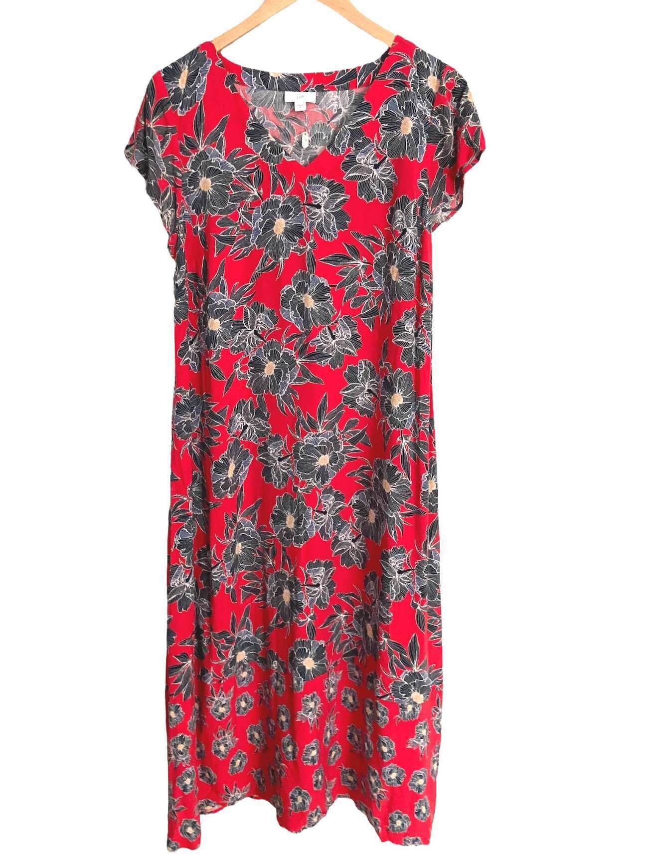 Cool Winter J.JILL red floral print dress