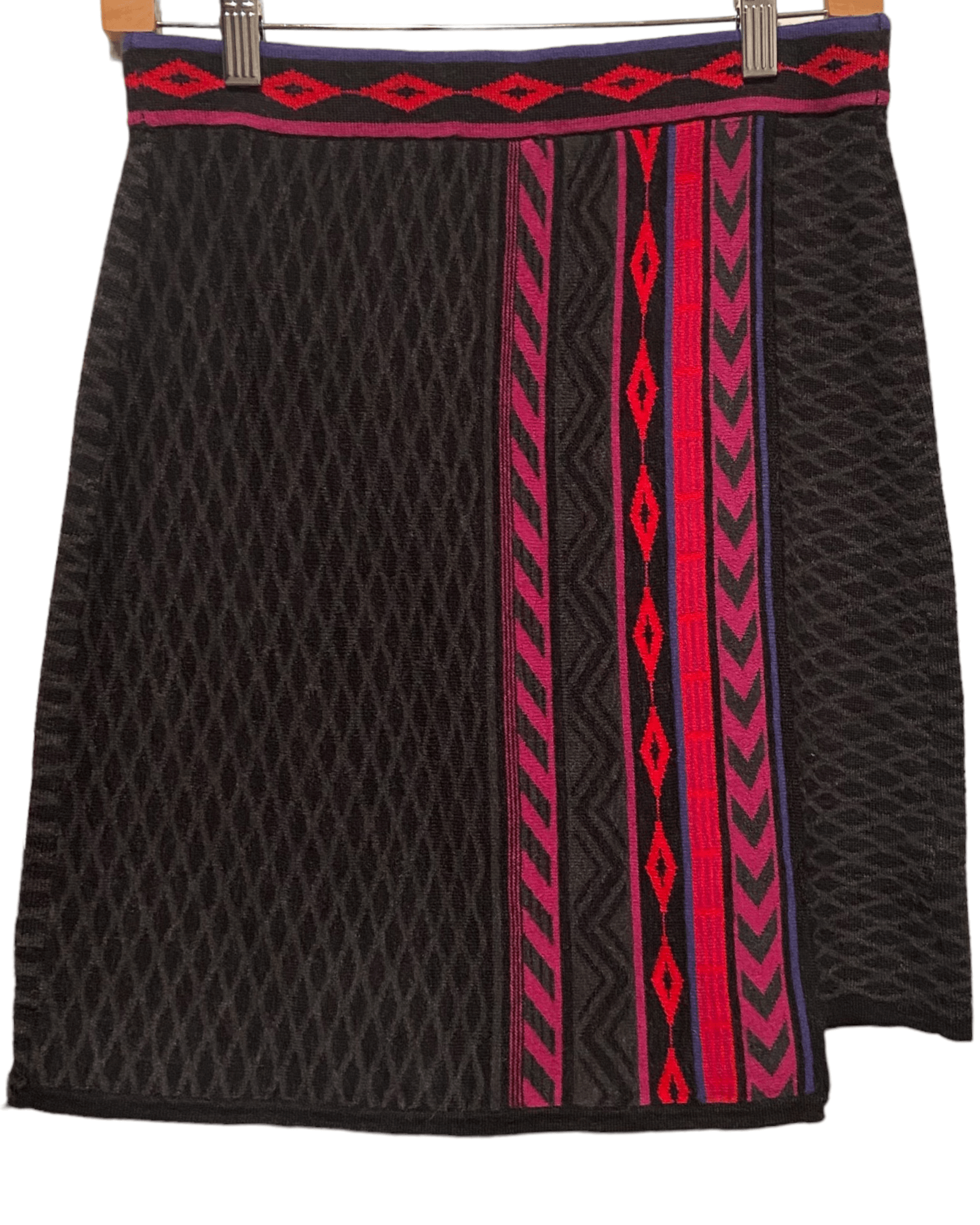 Cool Winter KRIMSON KLOVER windmill charcoal gray faux-wrap wool sweater skirt