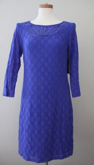 Cool Winter LAUNDRY by SHELLI SEGAL royal bue lace dress