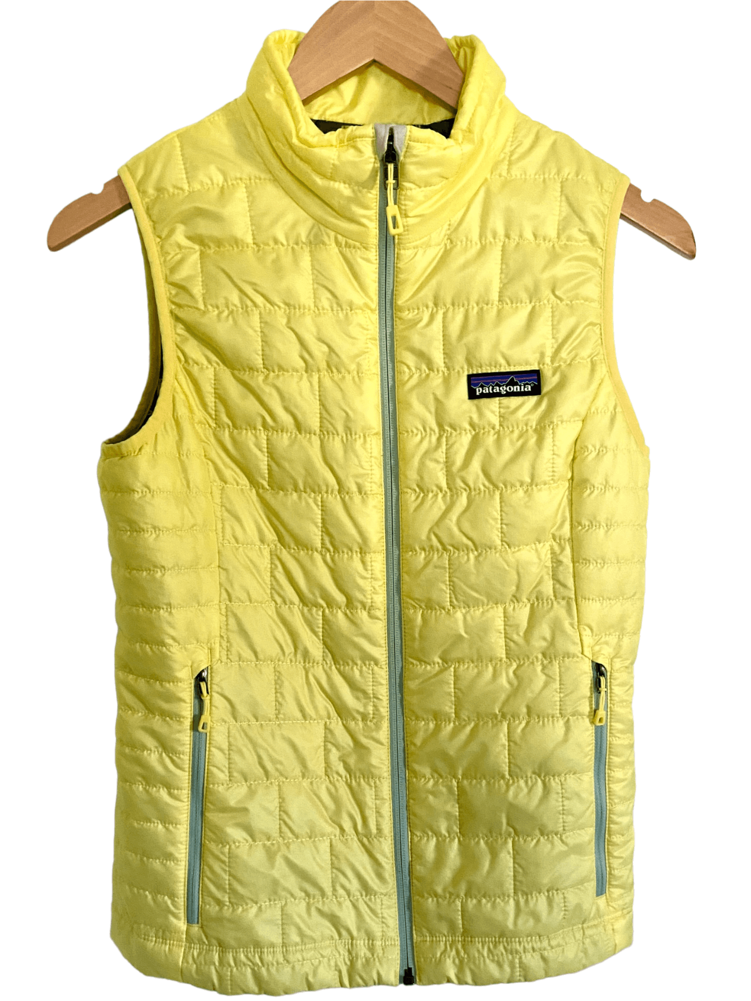 Cool Winter PATAGONIA canary yellow puffer vest