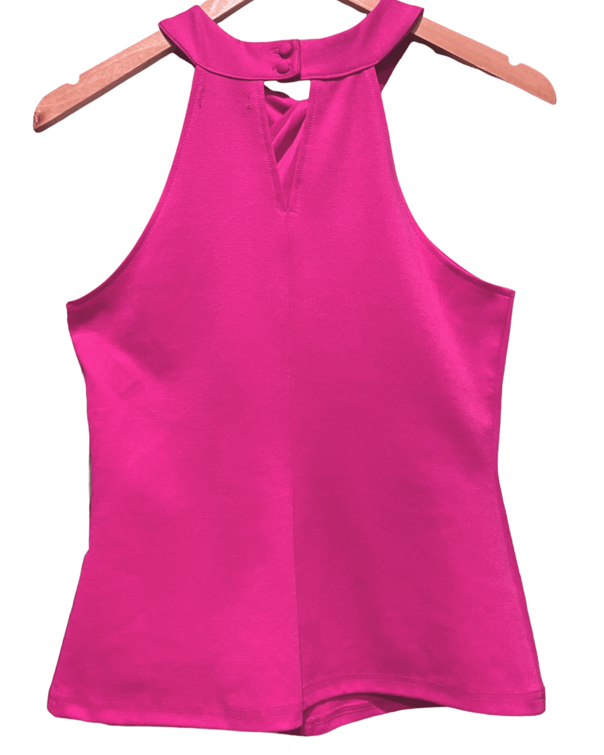 Cool Winter HALOGEN pink twist front halter top