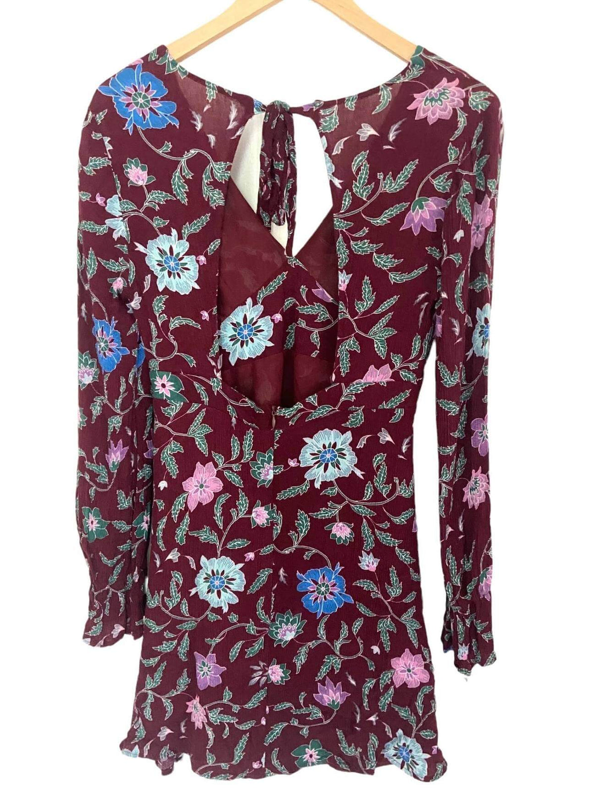 Cool Winter RE=NAMED open back floral print dress