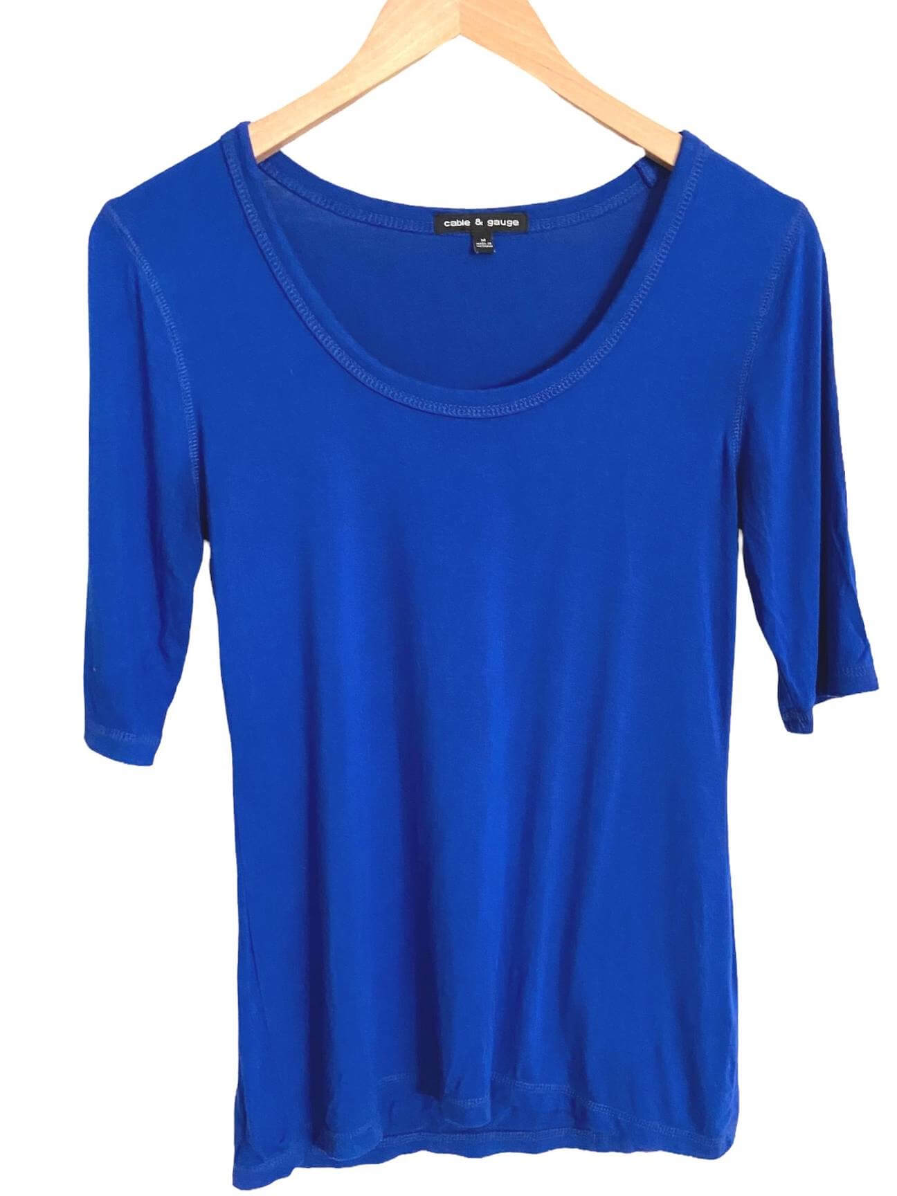 Cool Winter sapphire blue scoop neck top 