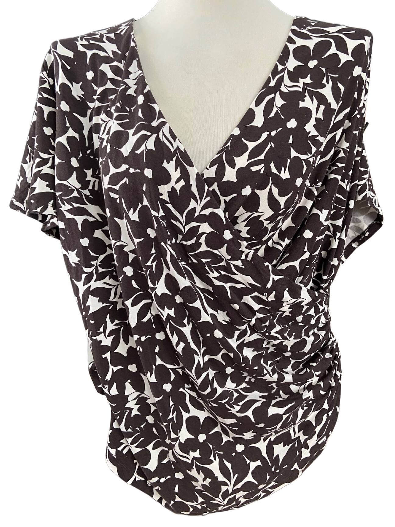 Cool Winter TALBOTS espresso brown floral shirt