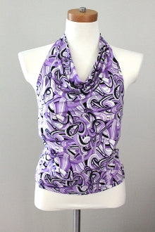 Cool Winter TETAM purple print halter top